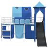 vidaXL Kids'Loft Bed Frame White and Blue 79.5 x 200 cm Metal
