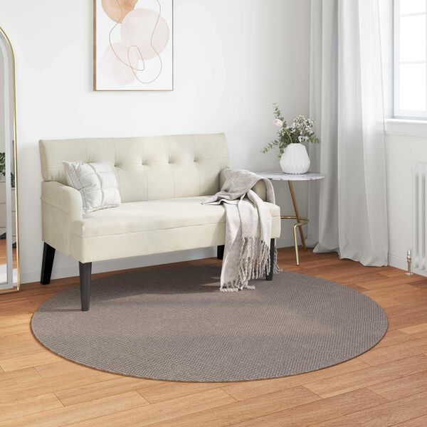 vidaXL Area Rugs Round LUGO Taupe &Oslash; 200 CM Polyester