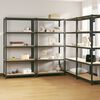 vidaXL 5-Layer Shelves 4 pcs Anthracite Steel&Engineered Wood