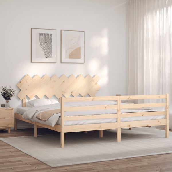 vidaXL Bed Frame without Mattress Super King Size Solid Wood