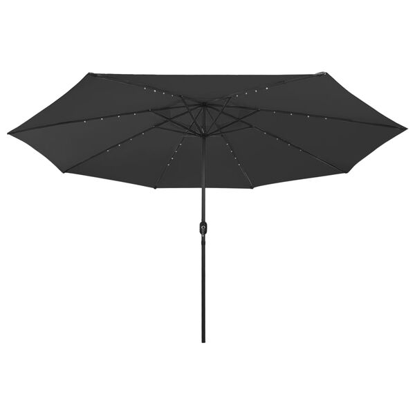 vidaXL Garden Parasol with LED Lights 400 cm Black