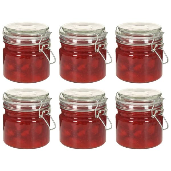 vidaXL Storage Jars with Clip Closure 6 pcs 500 ml