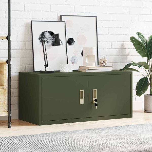 vidaXL Storage Cabinet Olive Green 90 x 40 x 40 cm Cold-Rolled Steel