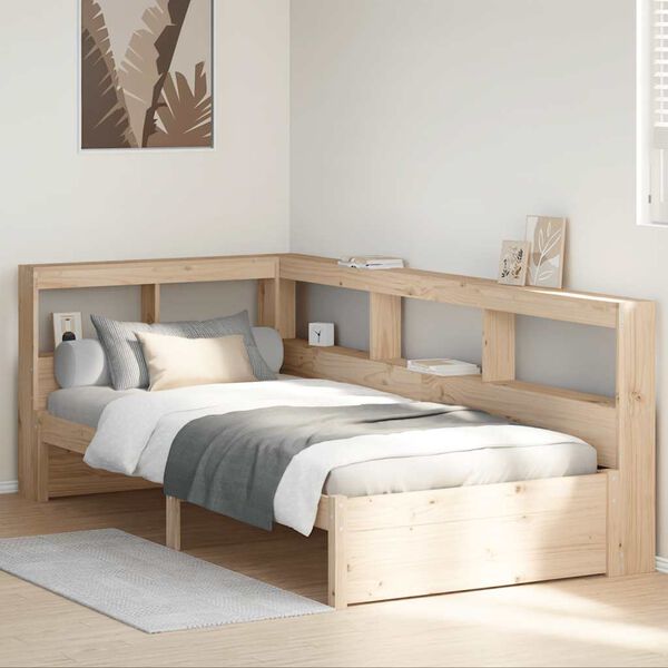 vidaXL Bookcase Bed without Mattress 90x190 cm Solid Wood Pine