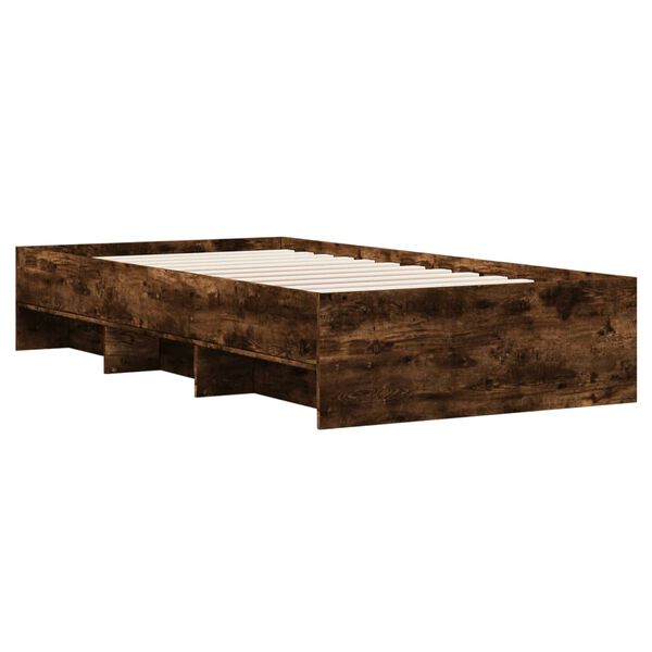 vidaXL Bed Frame without Mattress Smoked Oak 100x200 cm Engineered Wood