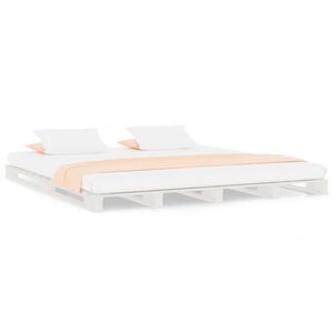 vidaXL Pallet Bed without Mattress White Small Double Solid Wood
