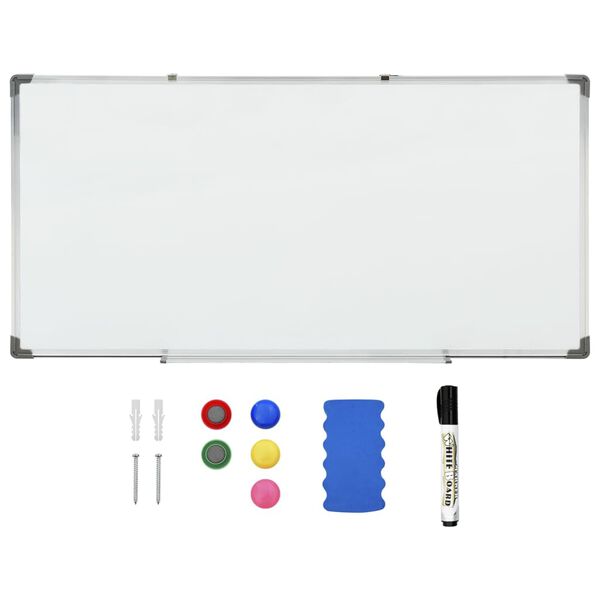 vidaXL Magnetic Whiteboard White 110x60 cm Steel