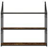 vidaXL 3-Tier Wall Shelf Smoked Oak 80x21x78.5 cm Engineered Wood