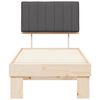 vidaXL Bed Frame with Upholstered Headboard Dark Grey 75 x 190 cm