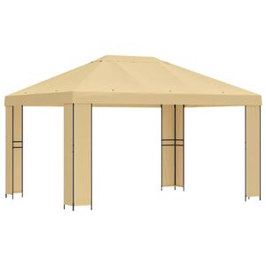 vidaXL Gazebo 4 x 3 m Cream Polyester and Steel 190