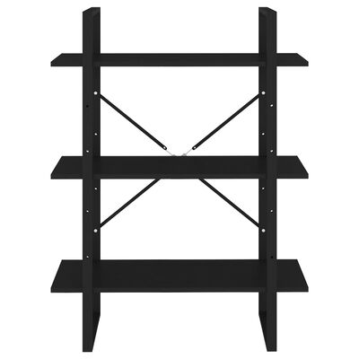 vidaXL Book Cabinet Black 80x30x105 cm Engineered Wood