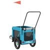 vidaXL Pet Bike Trailer Blue and Black Oxford Fabric and Iron