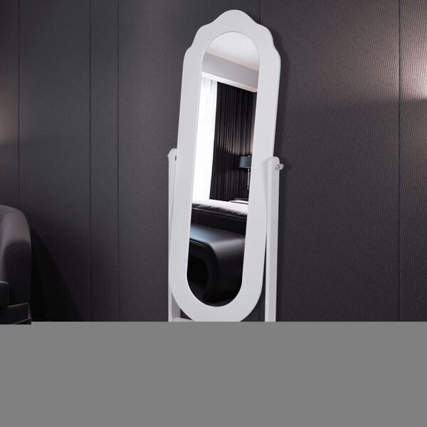 Free Standing Mirror White Adjustable