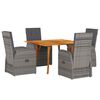 vidaXL Garden Dining Set 5 pcs Grey Poly Rattan
