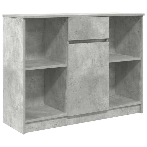 vidaXL Sideboard with Drawer Concrete Grey 101x35x76 cm Engineered Wood