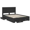 vidaXL Bed Frame Black and Silver 150 x 200 cm Engineered Wood
