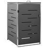 vidaXL Single Wheelie Bin Shed 69x77.5x115 cm Stainless Steel