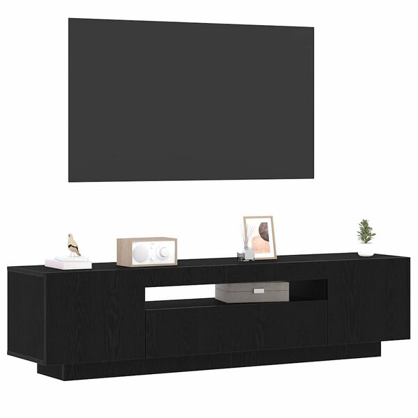 vidaXL TV Cabinet Black 160 x 35 x 40 cm Engineered Wood