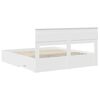 vidaXL Bed Frame with Headboard White 200 x 200 cm Engineered Wood