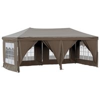 vidaXL Folding Party Tent with Sidewalls Taupe 3x6 m