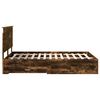vidaXL Bed Frame with Drawer Smoked Oak 150 x 200 cm Engineered Wood