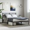 vidaXL Metal Bed Frame without Mattress with Headboard Black 160x200cm