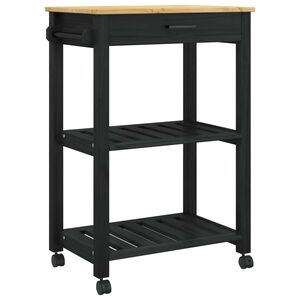 vidaXL Kitchen Trolley Plain Black 88.5 x 40 x 84 cm