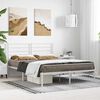 vidaXL Metal Bed Frame without Mattress with Headboard White 160x200cm