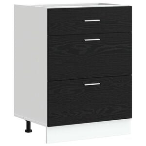 vidaXL Kitchen Base Cabinet with Drawer Black Oak 60 x 46 x 81.5 cm
