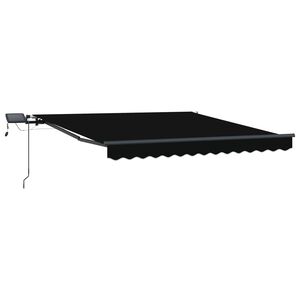 vidaXL Retractable Awning Manual Black 350 x 250 cm Fabric
