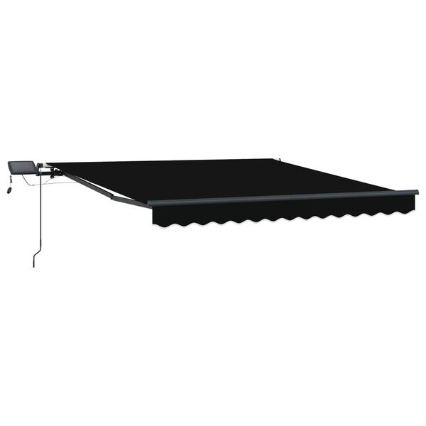 vidaXL Retractable Awning Manual Black 350 x 250 cm Fabric