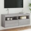vidaXL TV Wall Cabinet with LED Lights Grey Sonoma 100x30x40 cm