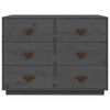 vidaXL Sideboard Grey 100x40x75 cm Solid Wood Pine