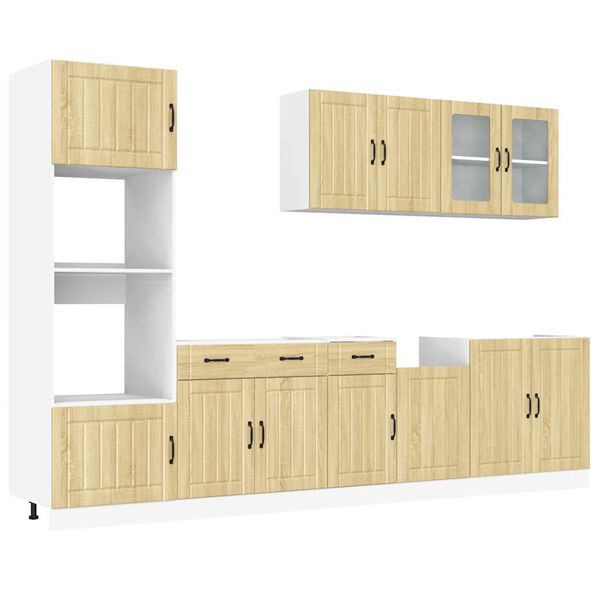 vidaXL 7 Piece Kitchen Cabinet Set Lucca Sonoma Oak Engineered Wood