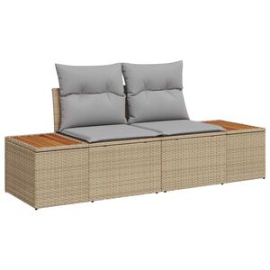 vidaXL Garden Sofa Beige 184 x 62 x 85cm Poly Rattan