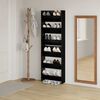 vidaXL Shoe Cabinet 2 pcs Black Oak 60 x 18 x 90 cm Engineered Wood