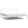 vidaXL Metal Bed Frame without Mattress with Headboard White 193x203cm