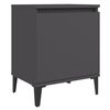 vidaXL Bed Cabinets with Metal Legs Grey 40x30x50 cm