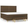 vidaXL Box Spring Bed with Mattress Dark Brown 180x200 cm Fabric