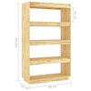 vidaXL Book Cabinet/Room Divider 80x35x135 cm Solid Pinewood