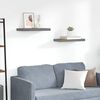 vidaXL Floating Wall Shelves 2 pcs High Gloss Grey 50x23x3.8 cm MDF