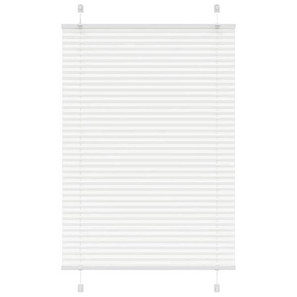 vidaXL Pleated Blind White 100x150 cm Fabric Width 99.4 cm Polyester
