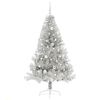 vidaXL Artificial Pre-lit Christmas Tree Silver 180 cm PET