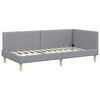 vidaXL Corner Bed Frame Light Grey 100 cm x 200 cm Velvet