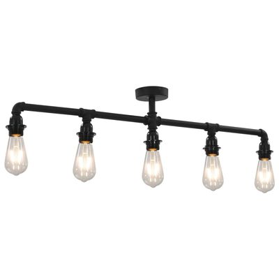 vidaXL Ceiling Lamp Black 5 x E27 Bulbs