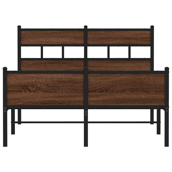 vidaXL Bed Frame without Mattress Brown Oak 120x200 cm Engineered Wood