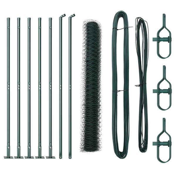 vidaXL Fence Post Green 10 x 1.2 m (36 mm mesh) Steel and PVC