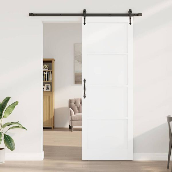 vidaXL Sliding Door ORKDAL White 83 x 232 cm Solid Pine Wood