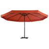 vidaXL Garden Parasol with Portable Base Terracotta