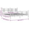 vidaXL Metal Bed Frame without Mattress with Footboard White 200x200cm